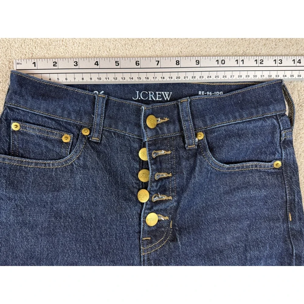 NWOT J. CREW '96 Flare Button Fly Women's Sz 26 (actual 26x30) Blue Jeans #1472
